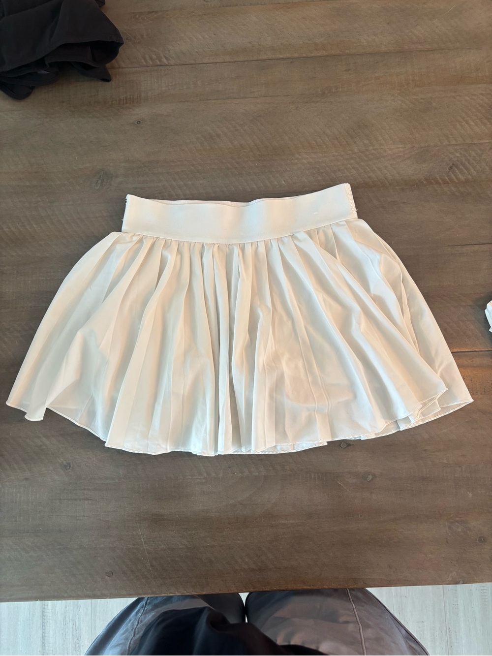 TNA White Pleated Skater Mini Skirt